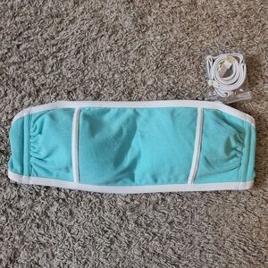 Blue Bandeau Light Blue Convertible Bikini Top with Straps